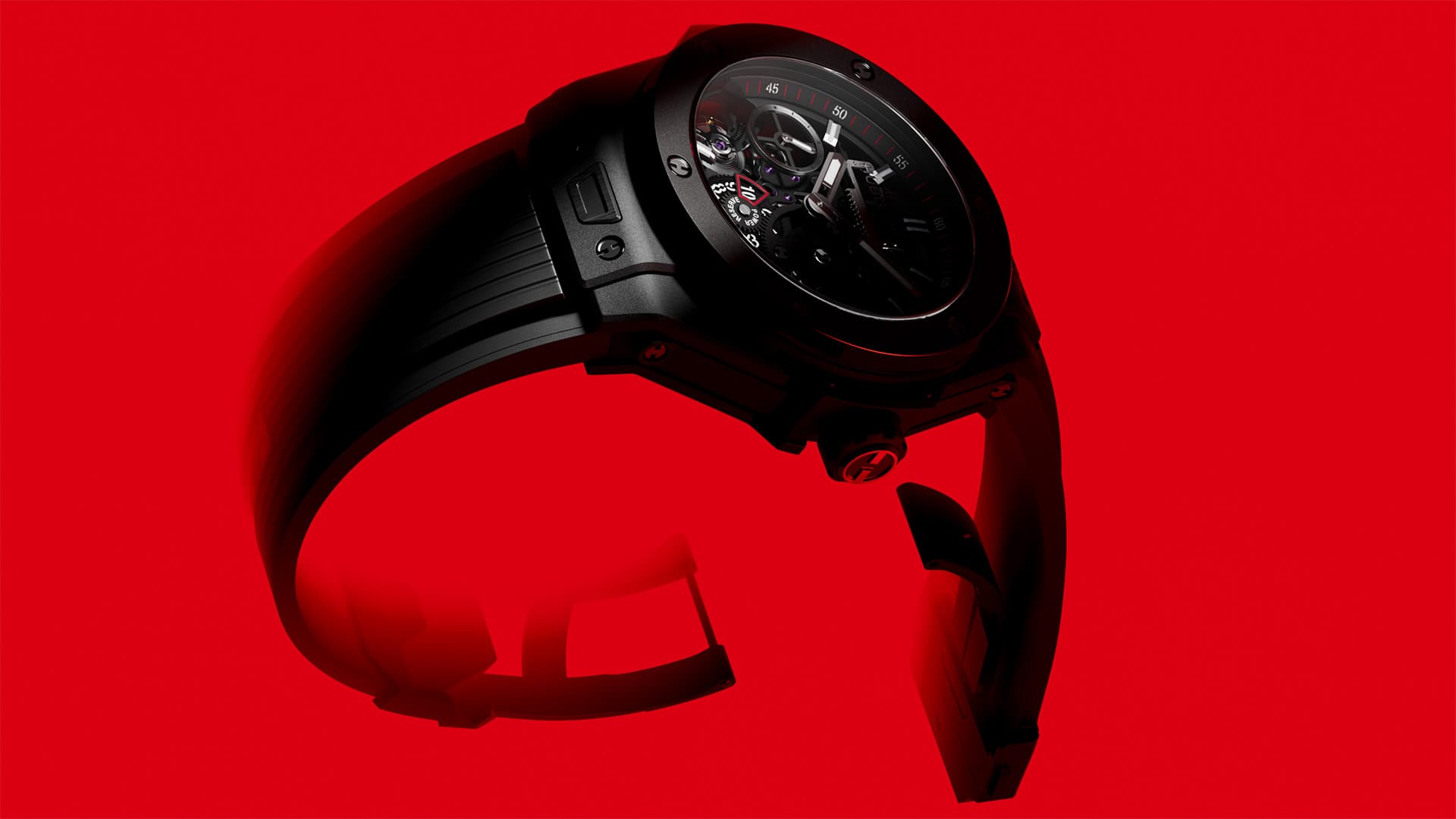 An incisive editorial imagery to showcase the new Meca-10 produced by the Swiss company Hublot.