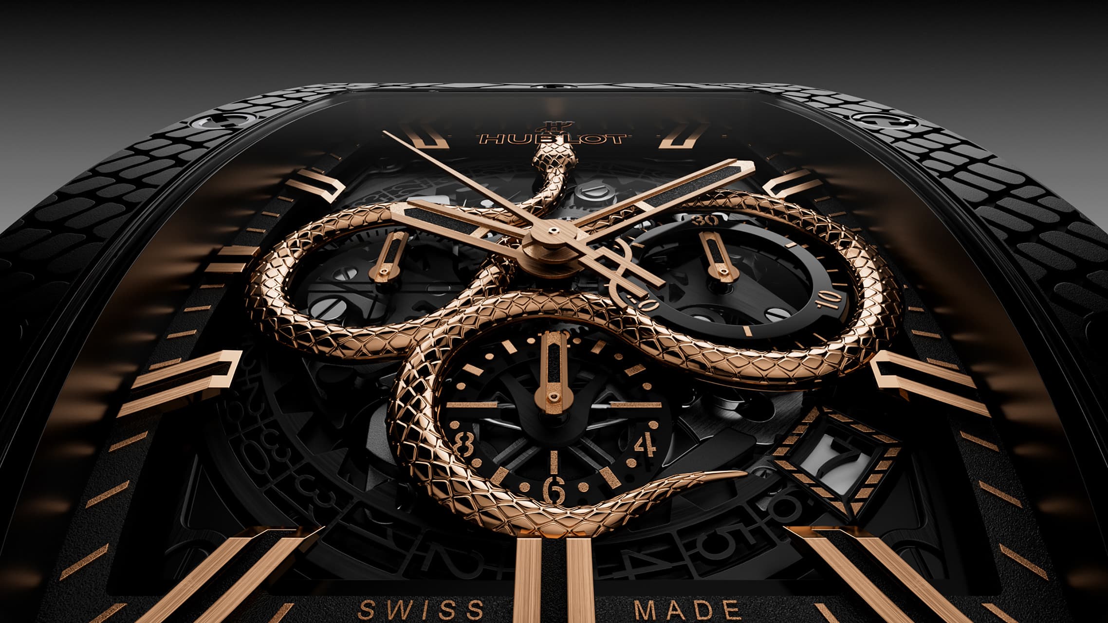 An elegant journey of transformation unveils the limited-edition Hublot Spirit of Big Bang – Year of the Snake, celebrating the most enigmatic creature of the Chinese zodiac.